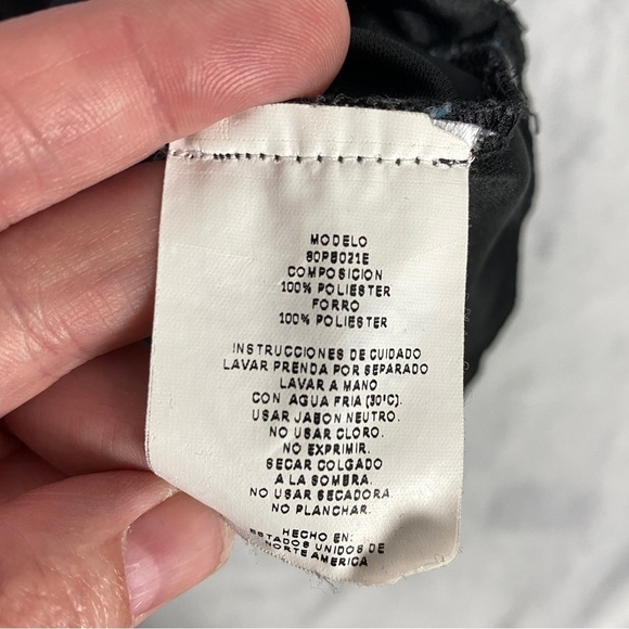 Playback Mini Dress Lined Floral Large V-Neck Halter Elastic Waist - Picture 8 of 11